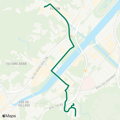 Kowloon Motor Bus Shui Chuen O - Fo Tan Chun Yeung Estate map