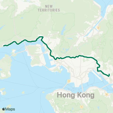 Kowloon Motor Bus Tsing Lung Tau - Kwun Tong (Tsui Ping N Estate) map