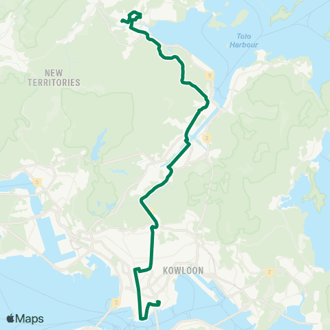 Kowloon Motor Bus Hung Hom Station - Tai Po (Tai Wo) map
