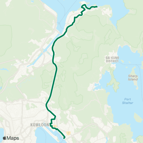 Kowloon Motor Bus Nai Chung - Kwun Tong Ferry map