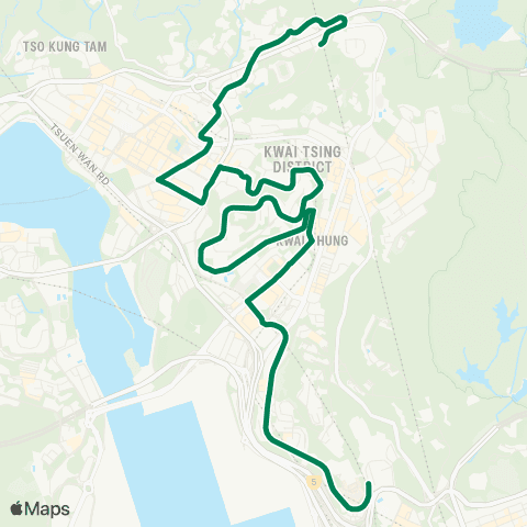 Kowloon Motor Bus Cheung Shan - Lai Chi Kok map