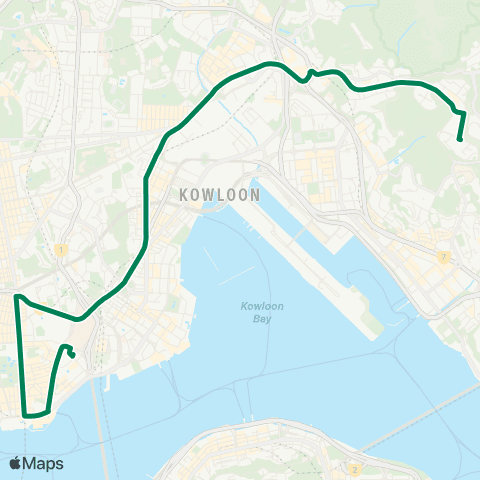 Kowloon Motor Bus Tsim Sha Tsui East - Shun Tin map