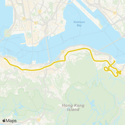 Citybus Sai Wan Ho (Grand Promenade) - Central (Rumsey St) map