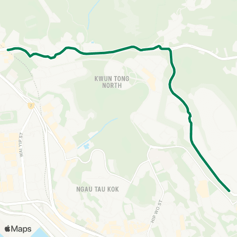 Kowloon Motor Bus On Tat - Ping Shek / Choi Hung Station map