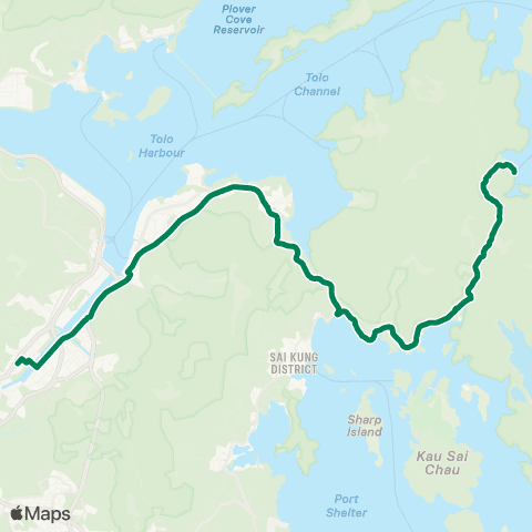 Kowloon Motor Bus Wong Shek Pier - Shatin Central map