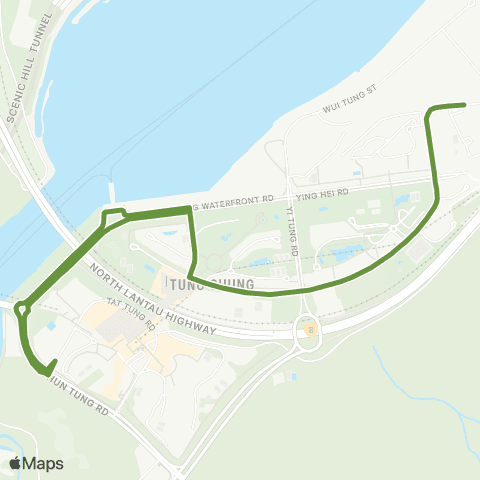 New Lantao Bus Ying Tung Estate - Tung Chung Town Ctr (Circular) map