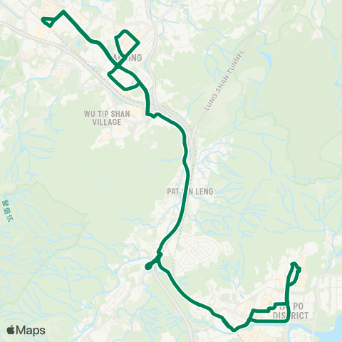 Kowloon Motor Bus Chuen On Rd (Nethersole Hosp) - Sheung Shui (Circular) map