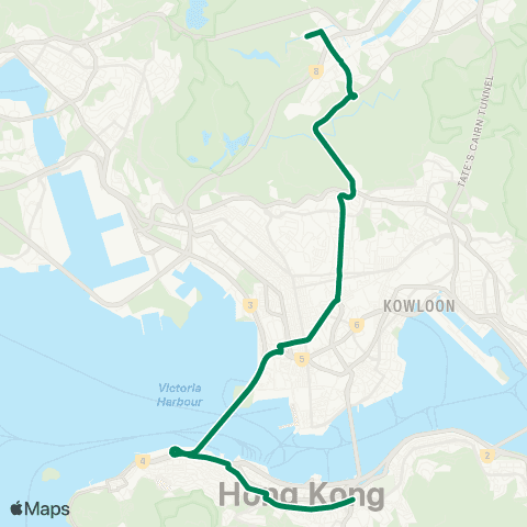 Kowloon Motor Bus Mei Tin Estate (Mei Chi House) - Wan Chai (Hennessy Rd) map