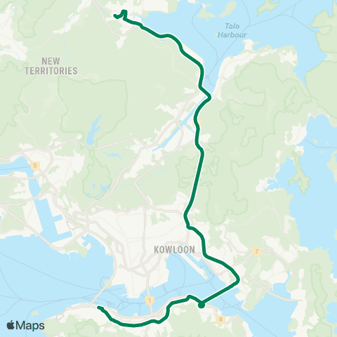 Kowloon Motor Bus Tai Wo - Sheung Wan map