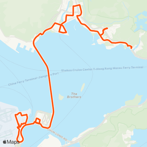 Long Win Bus Tuen Mun Rd Interchange - Airport (Ground TC) map