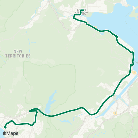Kowloon Motor Bus Kwong Fuk Market - Tsuen Wan (Nina Tower) map