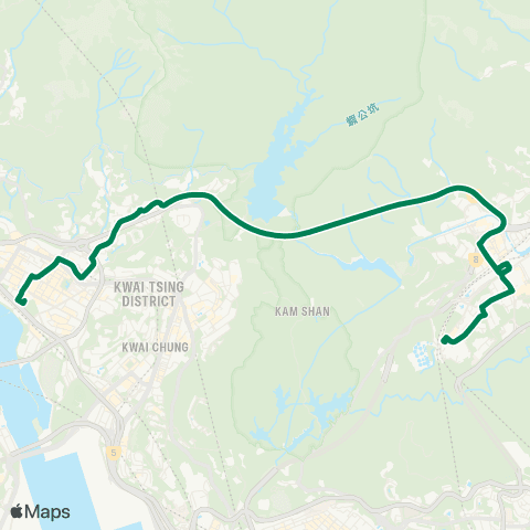 Kowloon Motor Bus Hin Keng - Tsuen Wan (Nina Tower) map