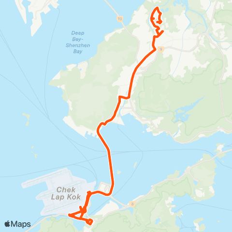 Long Win Bus Tin Shui Wai Town Ctr - Airport (Ground TC) map