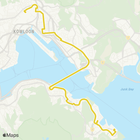 Citybus Siu Sai Wan (Island Resort) - Kai Tak (Airside) map
