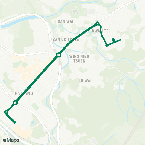 Kowloon Motor Bus Queen's Hill - Fanling Sta (Circular) map