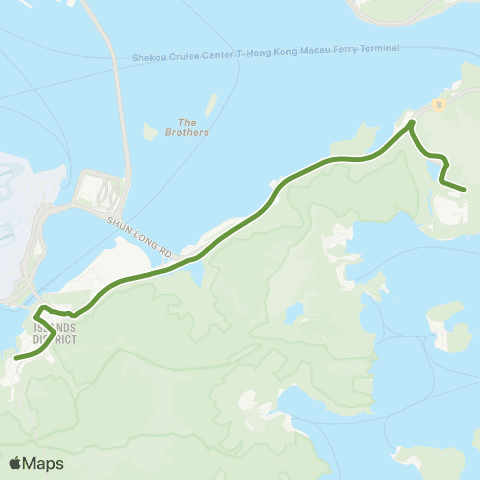 New Lantao Bus Mun Tung Estate - Disneyland map