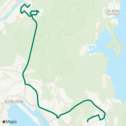 Kowloon Motor Bus Shek Mun Estate - Tseung Kwan O (Choi Ming) map