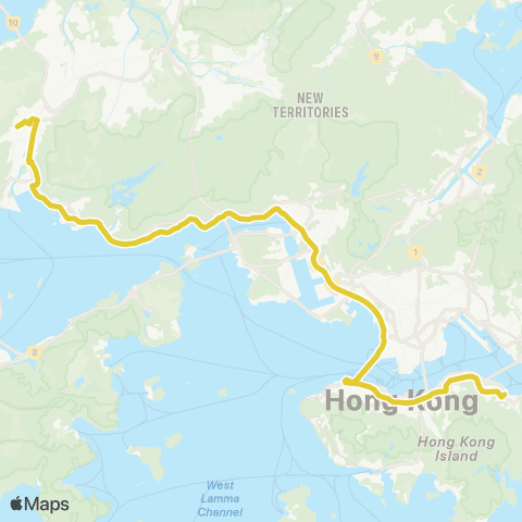 Citybus Tuen Mun (Ching Tin and Wo Tin) - Sai Wan Ho map