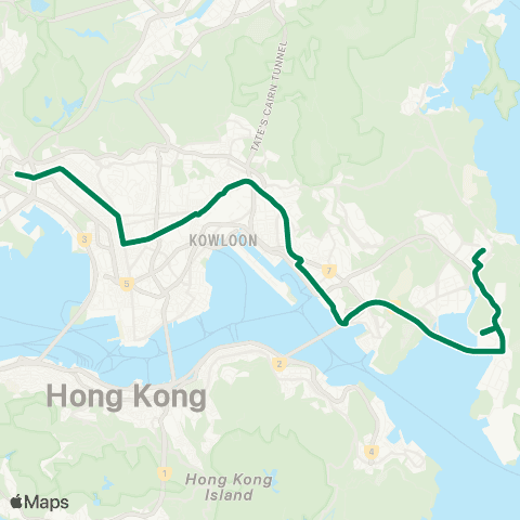 Kowloon Motor Bus Hang Hau (N) (Tseung Kwan O Hosp) - Mei Foo map