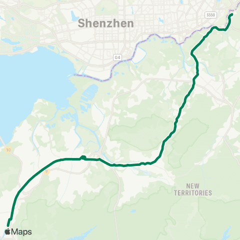 Kowloon Motor Bus Tuen Mun Sta - Hueng Yuen Wai Control Point (Liantang) map