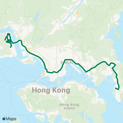 Kowloon Motor Bus Ching Fu Court - Tseung Kwan O Industrial Estate map