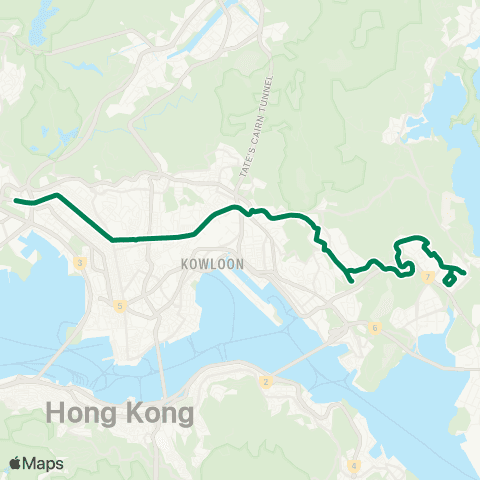 Kowloon Motor Bus Hang Hau (North) - Mei Foo map
