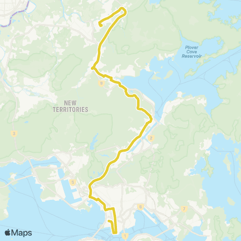 Citybus Queen's Hill Fanling - Hsr W Kowloon Sta map