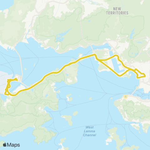 Citybus Hong Kong-Zhuhai-Macao Bridge Hong Kong Port - Tai Kok Tsui (Hoi Fai Rd) (Circular) map