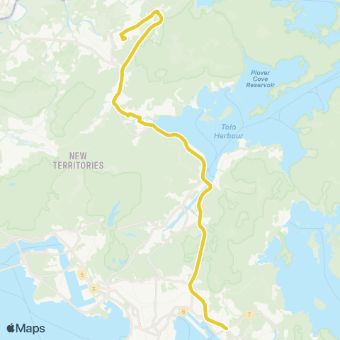 Citybus Queen's Hill Fanling - Kwun Tong (Lei Yue Mun Rd) map