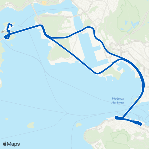 Ma Wan Residents' Services Ma Wan (Pak Yan Rd) - Central Ferry Piers (Pier 2) (Circular) map