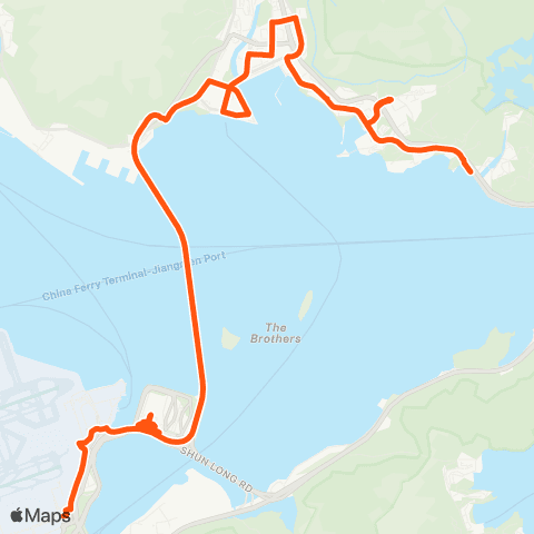 Long Win Bus Tuen Mun Road Interchange - Cathay City map