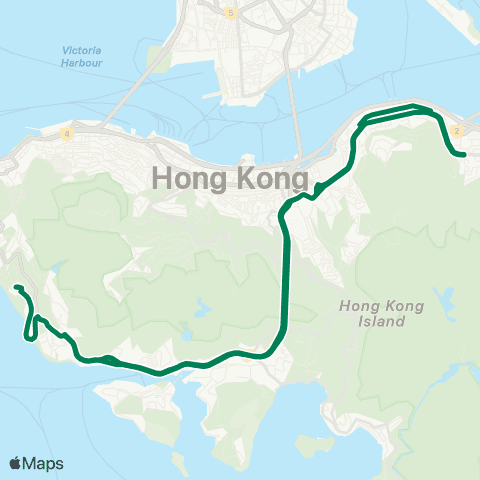 Green Minibus Services Cyberport - Quarry Bay (Shipyard Ln) (Circular) map