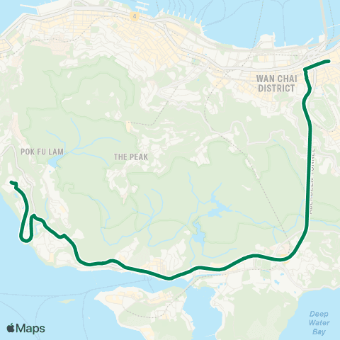 Green Minibus Services Cyberport - Causeway Bay (Lockhart Road) map