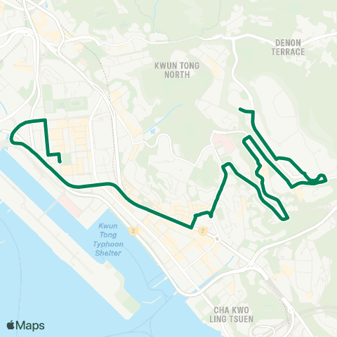 Green Minibus Services On Tai Estate - Kowloon Bay (Zero Carbon Bldg) map