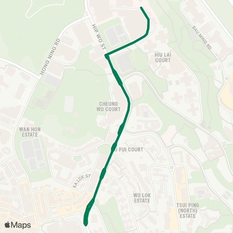 Green Minibus Services Yiu Tung Estate - Sai Wan Ho (Circular) map