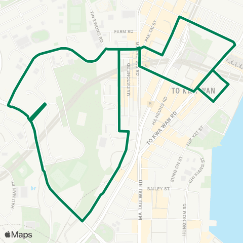 Green Minibus Services Kowloon City (Wyler Gardens) - Ho Man Tin Sta (Circular) map