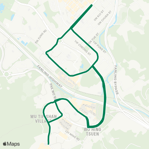 Green Minibus Services Yung Shing Court - Luen Wo Hui (Circular) (Special Service) map