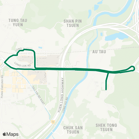 Green Minibus Services Long Shin Estate - Yuen Long Sta (Circular) map