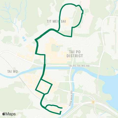 Green Minibus Services Tai Po Market Sta - Tai Po Nethersole Hosp (Cirular) (Circular) map