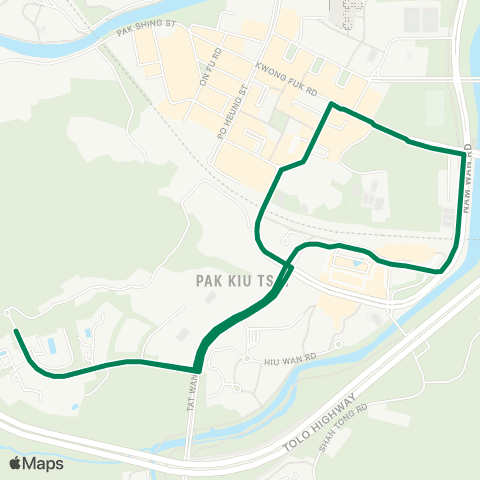 Green Minibus Services Ma Wo - Tai Po Market (Circular) (Supplementary Service) map