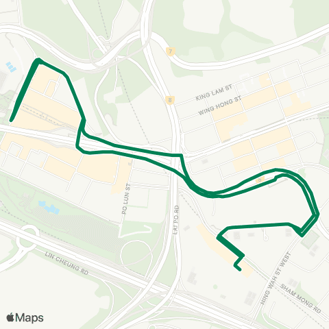 Green Minibus Services Sham Shui Po (Hoi Lai Estate) - Mei Foo Staion (Circular) map