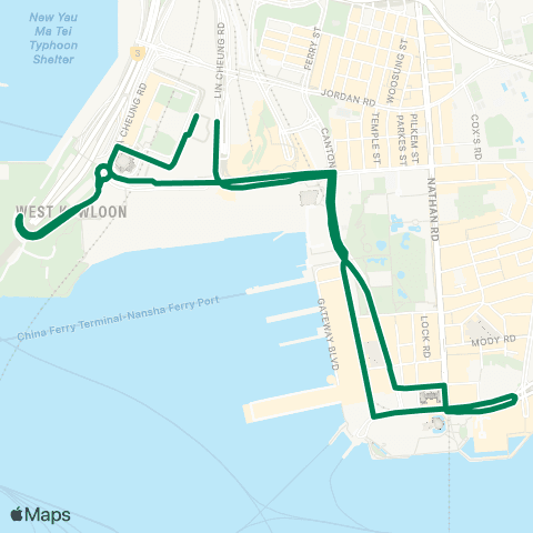 Green Minibus Services Kowloon Sta - E Tsim Sha Tsui (Circular) map