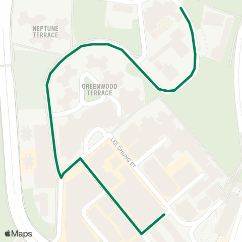Green Minibus Services Chai Wan Sta (Lee Chung St) - Pamela Youde Nethersole Eastern Hosp map