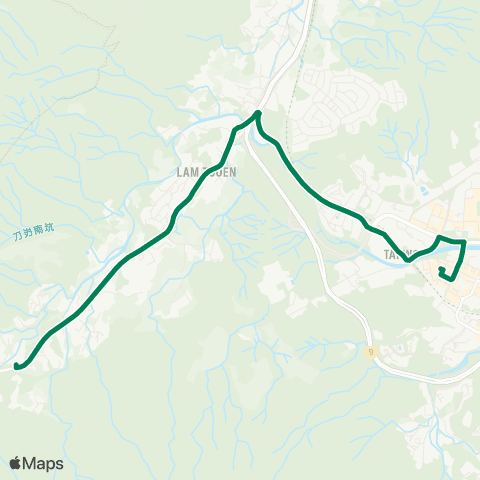 Green Minibus Services Tai Po Market - Lam Tsuen (Pak Ngau Shek) map