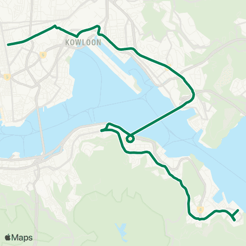 Green Minibus Services Siu Sai Wan (Island Resort) - Mong Kok (Fife St) (Overnight Service) map