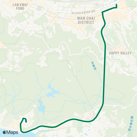 Green Minibus Services Aberdeen (Shek Pai Wan) - Causeway Bay (Cannon St) (Overnight Service) map