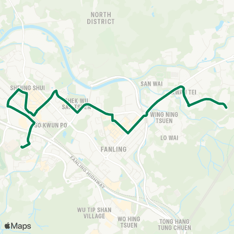Green Minibus Services Queen's Hill - North District Hospital map