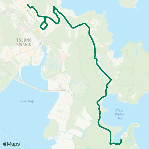 Green Minibus Services Jat's Incline (Choi Wan Estate) - Ping Shek Estate (Circular) map