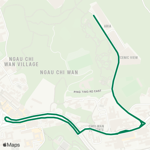 Green Minibus Services Aria - Ping Shek Estate (Circular) (Supplementary Service Route) map