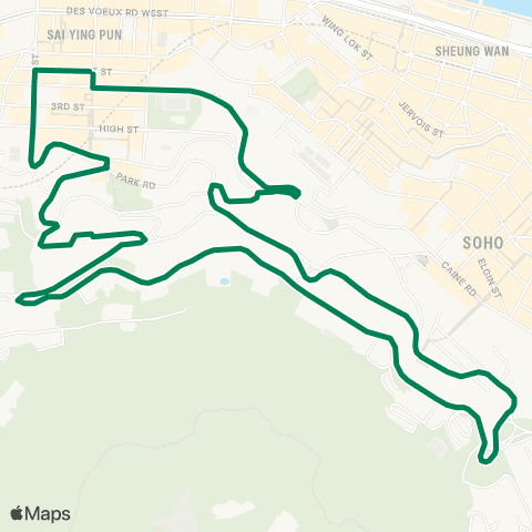 Green Minibus Services Western District (First St) - Conduit Rd (Circular) map